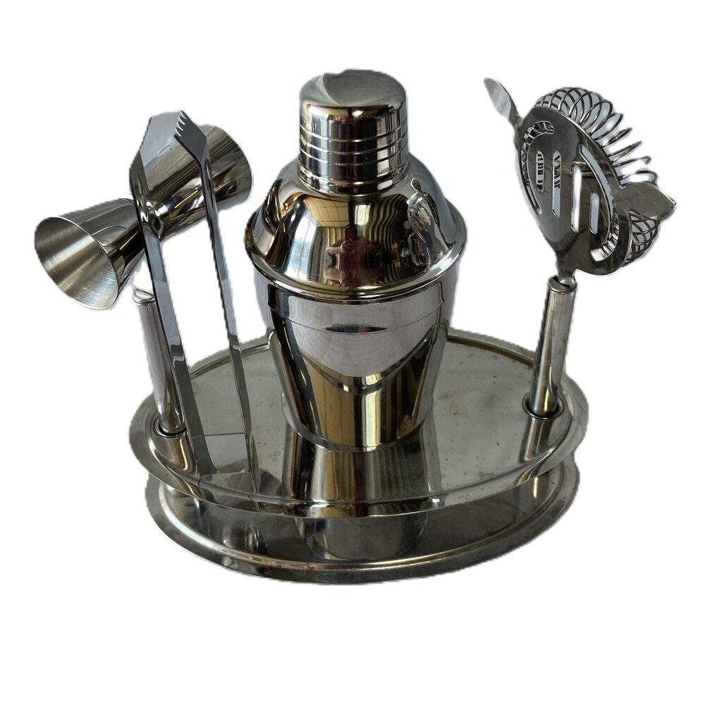 Pier 1 Imports 18/8 Stainless Steel Cocktail Shaker & Bar Tool Set
